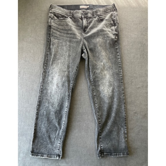Torrid Bombshell Straight Leg Jeans Plus Size 22 Gray Acid Wash Super Soft - Picture 1 of 12